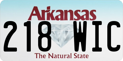 AR license plate 218WIC