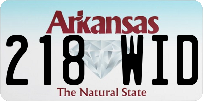 AR license plate 218WID
