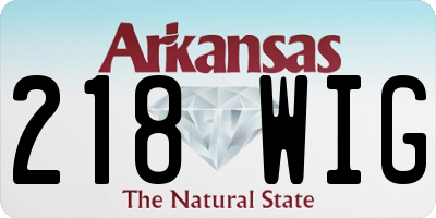 AR license plate 218WIG