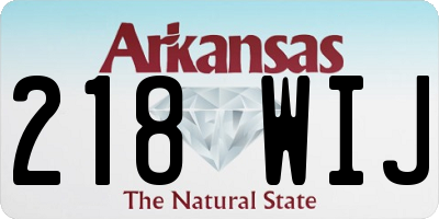 AR license plate 218WIJ