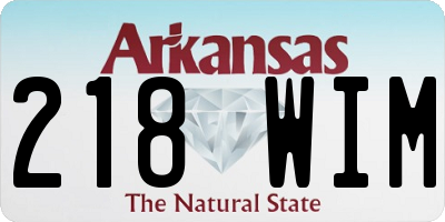 AR license plate 218WIM