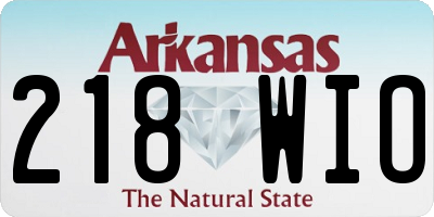 AR license plate 218WIO
