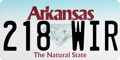 AR license plate 218WIR