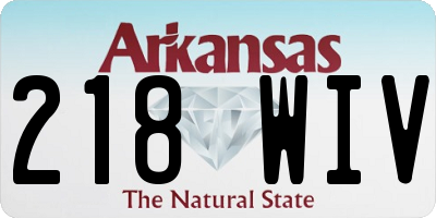 AR license plate 218WIV