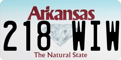 AR license plate 218WIW
