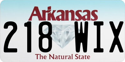AR license plate 218WIX