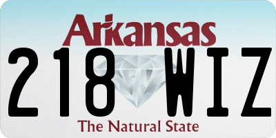 AR license plate 218WIZ