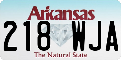 AR license plate 218WJA
