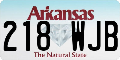 AR license plate 218WJB