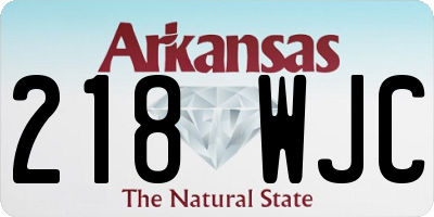 AR license plate 218WJC