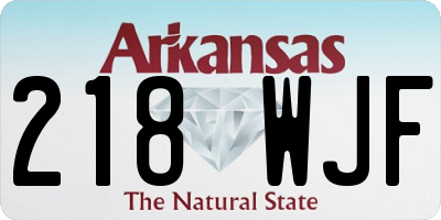 AR license plate 218WJF