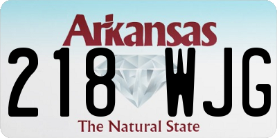 AR license plate 218WJG