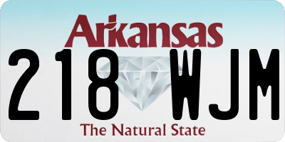 AR license plate 218WJM