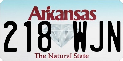AR license plate 218WJN