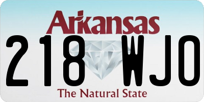 AR license plate 218WJO