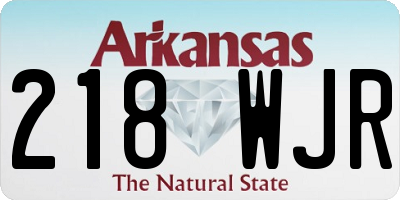 AR license plate 218WJR