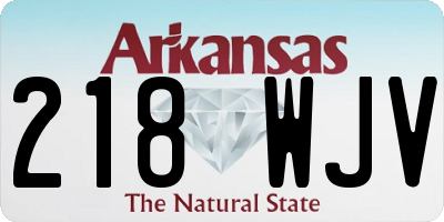 AR license plate 218WJV