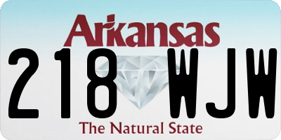 AR license plate 218WJW