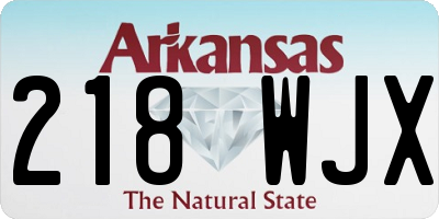 AR license plate 218WJX
