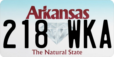 AR license plate 218WKA