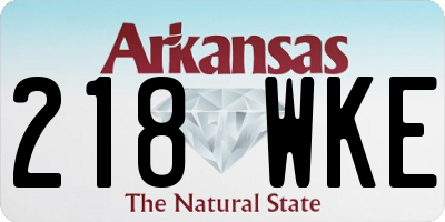 AR license plate 218WKE