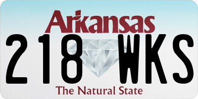 AR license plate 218WKS