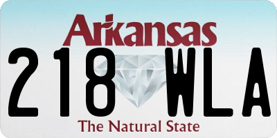 AR license plate 218WLA