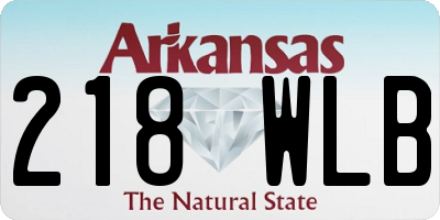 AR license plate 218WLB