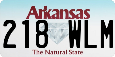 AR license plate 218WLM
