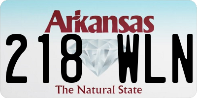 AR license plate 218WLN