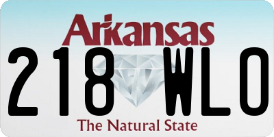 AR license plate 218WLO