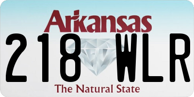 AR license plate 218WLR