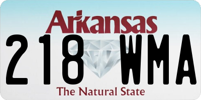 AR license plate 218WMA