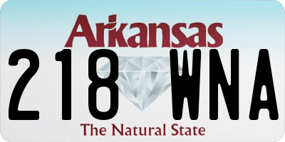 AR license plate 218WNA