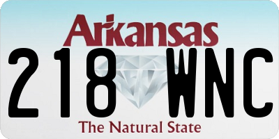 AR license plate 218WNC