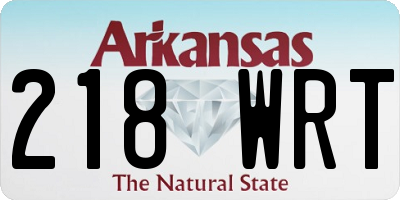 AR license plate 218WRT