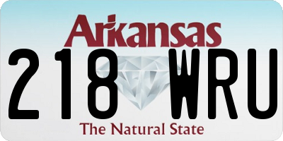 AR license plate 218WRU