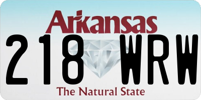 AR license plate 218WRW