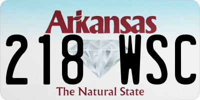 AR license plate 218WSC