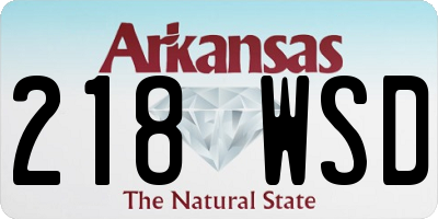 AR license plate 218WSD