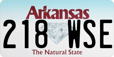 AR license plate 218WSE