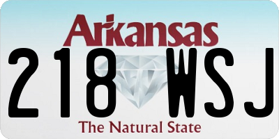AR license plate 218WSJ