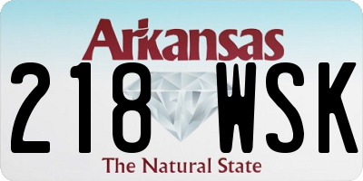 AR license plate 218WSK