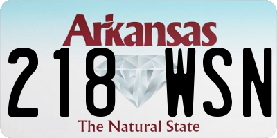 AR license plate 218WSN