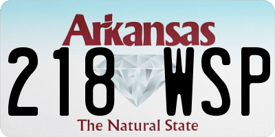 AR license plate 218WSP