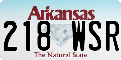 AR license plate 218WSR