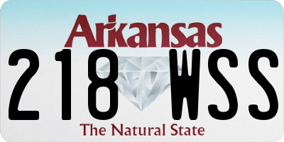 AR license plate 218WSS