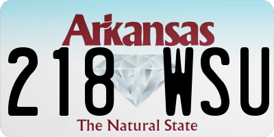 AR license plate 218WSU
