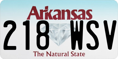 AR license plate 218WSV