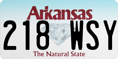 AR license plate 218WSY